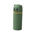 thumbnail image 1 of Hyknon Cute Bear Pen Holder Compact Zippered Pencil Holder Organizer Standing Silicone Pencil Pouch Case for College Office Classroom, 1 of 6