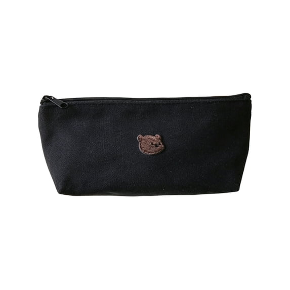 Hyknon Cute Bear Pencil Case, Large Capacity Aesthetic Pencil Pouch with Zipper, Portable Stationery Makeup Storage Bag for Classroom College Office