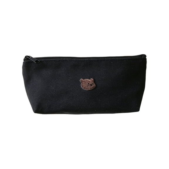 Hyknon Cute Bear Pencil Case, Large Capacity Aesthetic Pencil Pouch with Zipper, Portable Stationery Makeup Storage Bag for Classroom College Office
