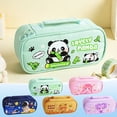 thumbnail image 1 of Hyknon Cute Pencil Cases, Multi-Patterns Large Capacity Pencil Case Pouch with Multi Compartments Zipper, Colorful Stationery Bag with Handheld, Multi-Functional Stationery Pouch for Office Daily(A), 1 of 6