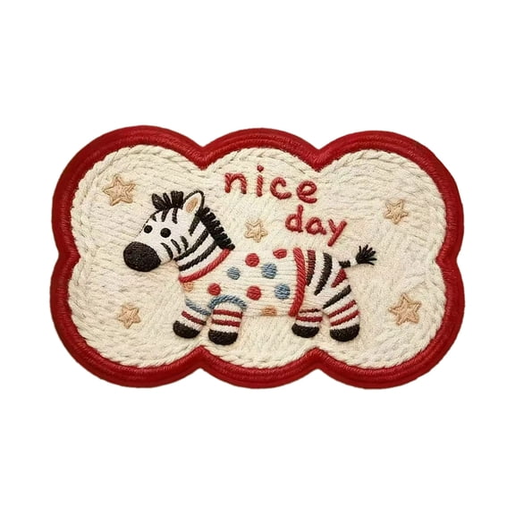 Hyknon Cute Zebra Bath Mat, Bathroom Rug Non-Slip Absorbent, Soft Linen Shower Mat, Decorative Quick Dry Carpet for Bathtub Kitchen Floor