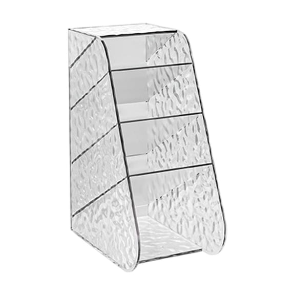 Hyknon Desk Organizer 4-Tier Clear Plastic Pen Holder Compartment Letter Tray Storage Organizer for Cosmetics Home Office Supplies