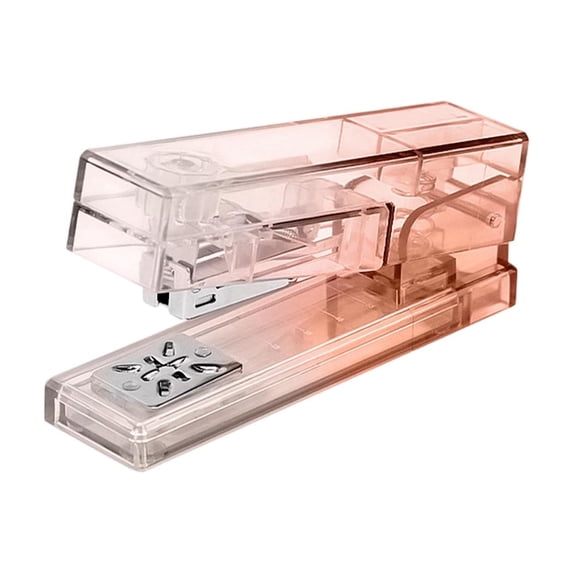 Hyknon Desktop Stapler, 360°Rotating Transparent Gradien Staplers with 400 Staples, 20-30 Sheets Capacity Stapler, 50 Staples Fits 24/6 & 26/6 Stapler, Handheld Staplers for Home Office Daily, Pink