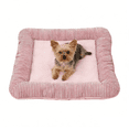 thumbnail image 1 of Hyknon Dogs Cats Pet Bed Mats, Striped Removable Dog Pad Couch, Rectangle All-Season Comfort Puppy Bed, Soft Warm Machine Washable Sleeping Kennel Mattress, Anti-slip Bottom Cushion, Pink, 1 of 6