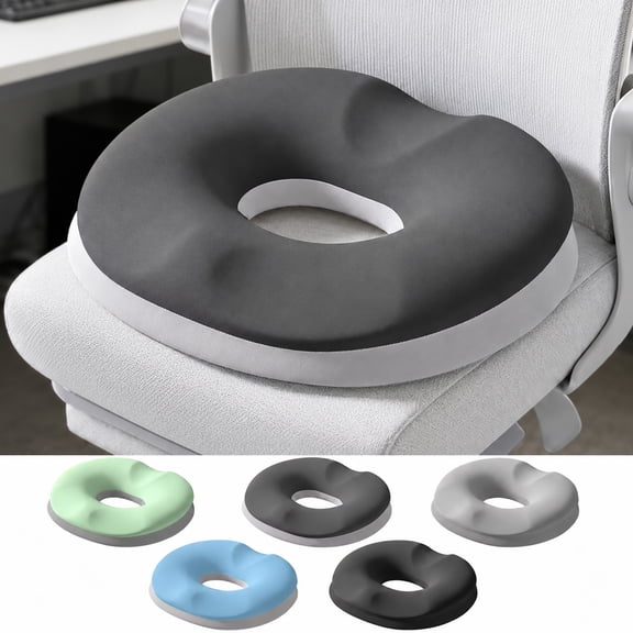 Hyknon Donut Pillow for Tailbone Pain Relief Thicken Memory Foam Seat Cushion Ergonomic Non-Slip Wheelchair Cushions Pads for Office Home Pregnancy Long Sitting