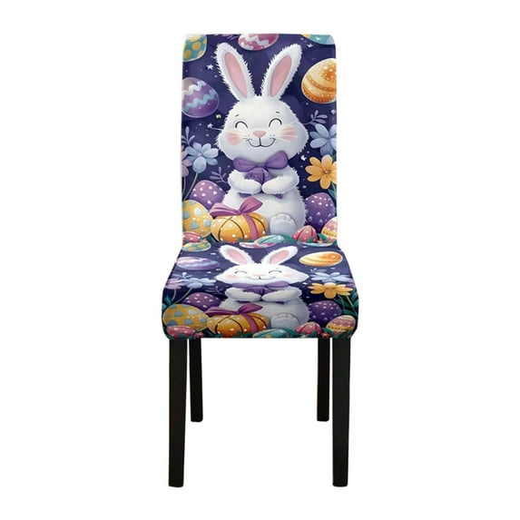 Hyknon Easter Chair Covers Decorations Stretch Soft Seat Covers Washable Decorative Chair Slipcovers Protector for Kitchen Restaurant Party