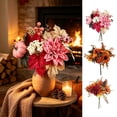 thumbnail image 1 of Hyknon Fall Artificial Flowers Bouquet, Faux Pumpkin Maple Leaf Dahlia Floral Arrangement, Autumn Thanksgiving Decor for Home Table Centerpiece Vase Living Room Kitchen, 1 of 7