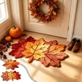 thumbnail image 1 of Hyknon Fall Thanksgiving Maple Leaf Rug, Cute Soft Plushes Thick Waterproof Bathroom Mat, Non-Slip Harvest Decor Floor Mat, Entryway Door Mat for Home Indoor Outdoor Bedroom Kitchen Decor 27.6"×17.7", 1 of 7