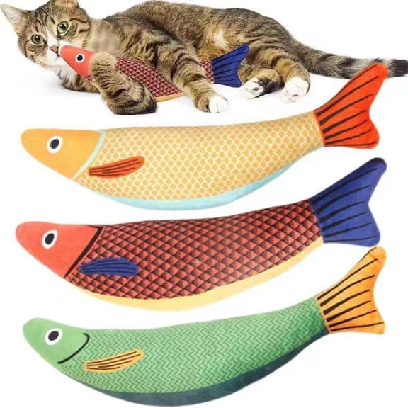 Hyknon Fish Cat Toys Simulated Catnip Cat Kicker&Chew Toy Durable Interactive Cat Toy for Indoor Kitten Playing Exercise