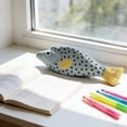 thumbnail image 1 of Hyknon Fish-Shaped Pencil Case Novelty Large Capacity Pencil Pouch with Zipper Portable Canvas Stationery Storage Bag for Classroom College Office Supplies, 1 of 7