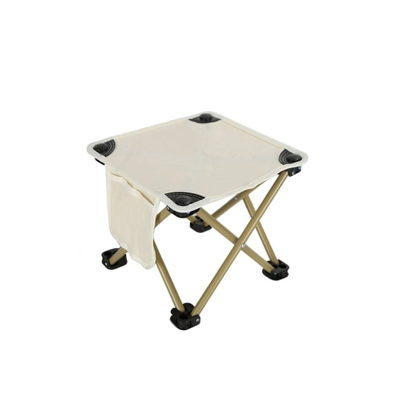 Hyknon Folding Camping Stool for Adults Portable Compact Camping Chairs Pad Lightweight Backpack Foot Stool for Fishing Hiking Outdoor, Stainless Steel Frame, White