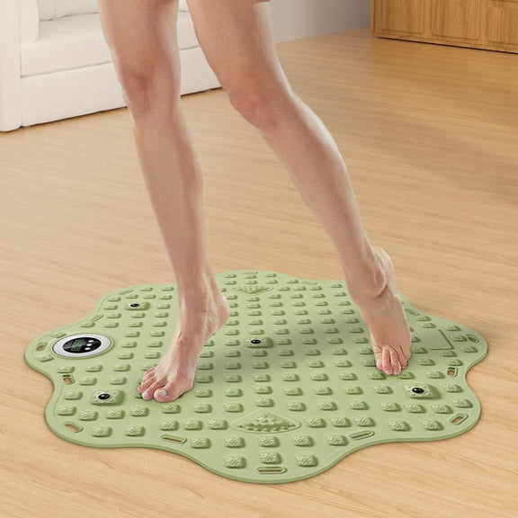Hyknon Foot Acupressure Mat for Foot Massage Portable Foldable Circle Foot Massager Mat with Timer Rubber Pressure Point Massage Tool for Home Jogging Relax