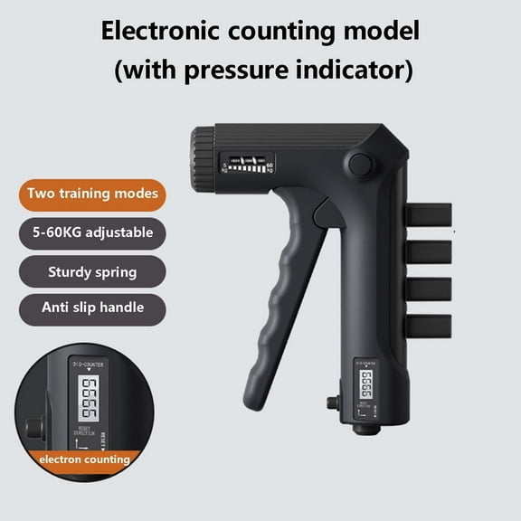 Hyknon Grip Strength Trainer with Finger Exerciser Forearm Strengthener Adjustable (5-60Kg) Resistance Electronic Hand Grip Strengthener for Everywhere Everytime