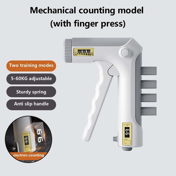 Hyknon Grip Strength Trainer with Finger Exerciser Forearm Strengthener Adjustable (5-60Kg) Resistance Electronic Hand Grip Strengthener for Everywhere Everytime