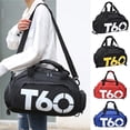thumbnail image 1 of Hyknon Gym Bag with Shoe Compartment Waterproof Large Sports Duffel Bag for Women Men Lightweight Black Overnight Bag for Travel Weekender, 1 of 7