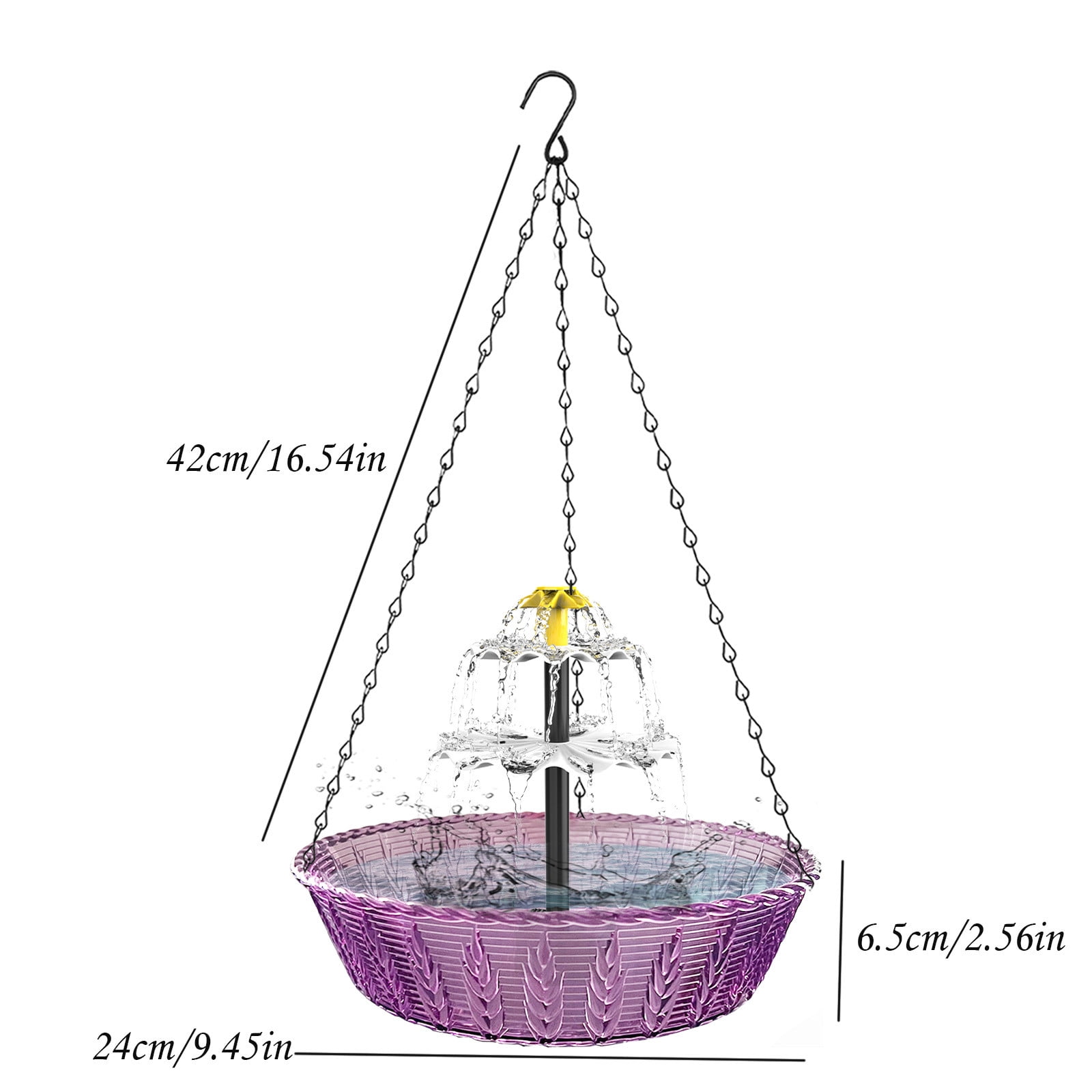 Hyknon Hummingbird Feeders for Outdoors 3-Tier Hanging Bird Feeder & Bird Bath Windproof Hummingbird Feeder Tray for Garden Yard Outside Decoration