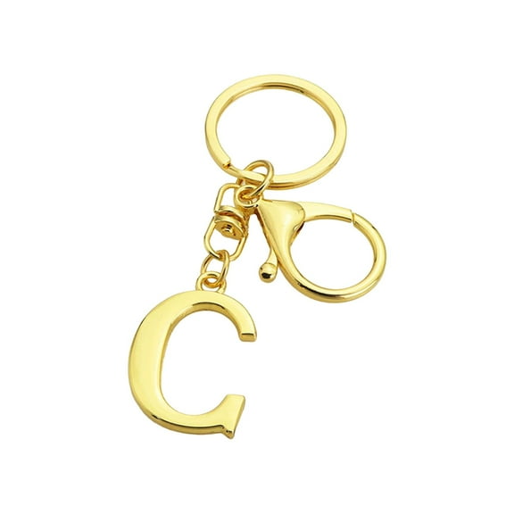 Hyknon Initial Keychain Key Chain Alphabet A-Z Metal Gold Key Chains Hanging Pendants for Purse Car Keychain Hangbags