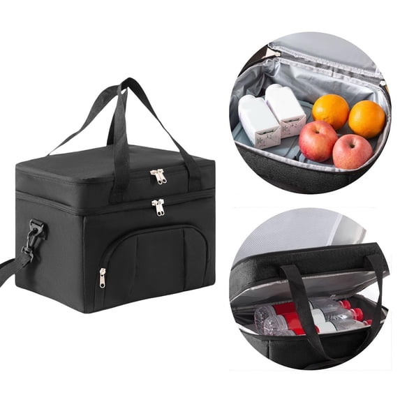 Hyknon Insulated Lunch Bag, Large Capacity Collapsible Lunch Box with Shoulder Strap, Reusable Lunch Tote, Food Storage Bag for Adults Office Work Travel Picnic