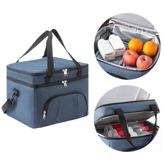 Hyknon Insulated Lunch Bag, Large Capacity Collapsible Lunch Box with Shoulder Strap, Reusable Lunch Tote, Food Storage Bag for Adults Office Work Travel Picnic