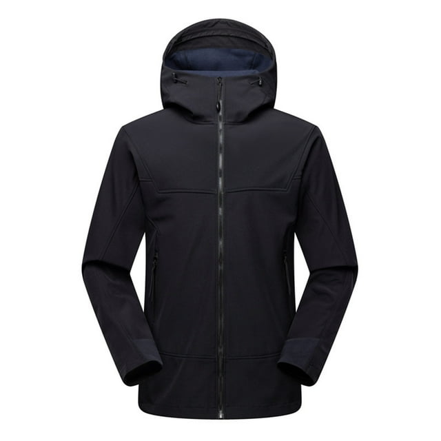 Hyknon Jackets for Women Lightweight Solid Color Windproof Hooded Windbreaker Jacket Casual Warm Loose Plus Size Full Zipper Outdoor Jackets for Running Hiking