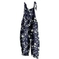 thumbnail image 1 of Hyknon Jumpsuits for Women Casual Loose Plus Size Floral Printed High Waist Rompers Spring Summer Fashion Sleeveless Adjustable Strap Wide Leg Pants with Pockets, 1 of 5