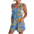 thumbnail image 1 of Hyknon Jumpsuits for Women Summer Fashion Floral Printed Loose Fit Comfortable Rompers Shorts Casual Suspender Sleeveless Jumpsuits with Pockets, 1 of 6