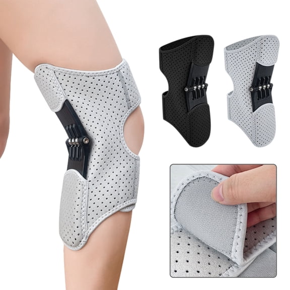 Hyknon Knee Support Booster Brace, Non-Slip Breathable Patellar Auxiliary Support, Adjustable Knee Pads with Spring-Powered Joint Assistance, Protective Gear for Arthritis Meniscus Tear Pain, Black