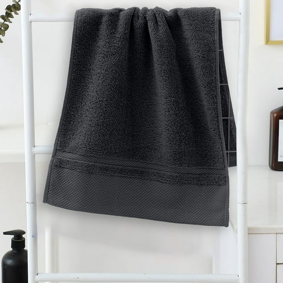 Hyknon Large Bath Towels Soft Quick-Drying Absorbent Bathroom Towels Thickened Cotton Towels Gray Shower Towels for Home Hotel Spa (29x13.4Inch)