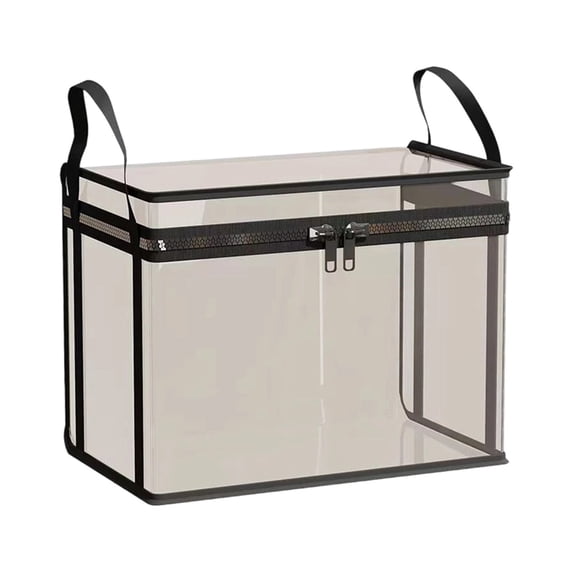 Hyknon Large Clear Storage Bins Foldable Closet Organizer Container with Zipper & Reinforced Handles Waterproof Storage Bags for Clothes Toys Blankets Bedding