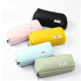 thumbnail image 1 of Hyknon Large Pencil Cases Pen Pouch, Multi-Layered Pencil Box Holder, Durable Stationery Bag with Zipper, Portable Pen Pouch for Women Men, Storage Bag for College Office Travel 8.7"×2"×3.1", Blue, 1 of 7