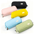 thumbnail image 1 of Hyknon Large Pencil Cases Pen Pouch, Multi-Layered Pencil Box Holder, Durable Stationery Bag with Zipper, Portable Pen Pouch for Women Men, Storage Bag for College Office Travel, 9.3"×3.4"×2.2", Blue, 1 of 7