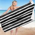 thumbnail image 1 of Hyknon Large Striped Beach Towel Sand Free Microfiber Thick Beach Towels Quick-Dry Absorbent Beach Blanket for Pool Travel Picnic Adults, Rectangular, 29.5x59.1", 1 of 6