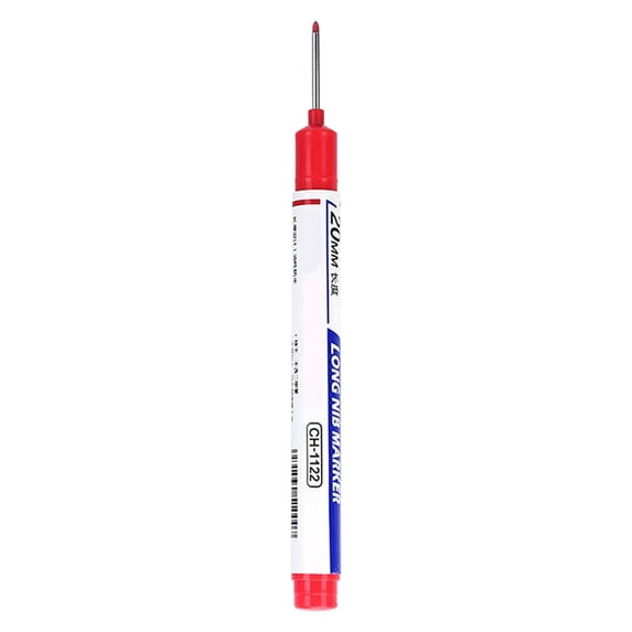 Hyknon Long Nose Markers for Deep Hole Quick-Drying Waterproof Red Pens Plastic Oil-Based Marker Pens for Construction Bathroom Woodworking