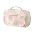 thumbnail image 1 of Hyknon Magnetic Checkered Pencil Cases, Large Pencil Case Pouch with Transparent Lid, Multi Compartments Stationery Bag with Handheld, Multi-Functional Pen Bag for Office Travel Daily, Coffee, 1 of 6