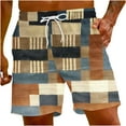 Hyknon Mens Shorts Color Block Printed Lightweight Elastic Waist