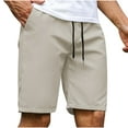thumbnail image 1 of Hyknon Mens Shorts Summer Fashion Lightweight Quickly Dry Sports Workout Shorts Loose Fitting Drawstring Solid Color Straight Leg Shorts with Pockets, 1 of 5