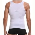 thumbnail image 1 of Hyknon Mens Slimming Body Shaper Vest, Elastic Compression Shirt, Tummy Control Slimming Tank Top, Comfortable Abs Abdomen Workout Vest, Simple Base Undershirt for At home Exercise Fitness（White L）, 1 of 5