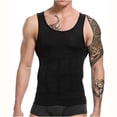 thumbnail image 1 of Hyknon Mens Slimming Body Shaper Vest, Elastic Compression Shirt, Tummy Control Slimming Tank Top, Comfortable Abs Abdomen Workout Vest, Simple Base Undershirt for At home Exercise Fitness（Black XL）, 1 of 6