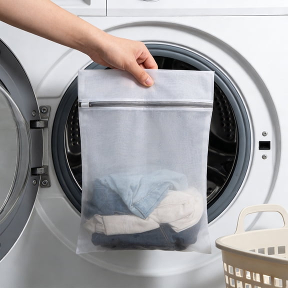 Hyknon Mesh Laundry Bags, Durable Washing Machine Bags with Zipper, Tangles-Free Delicate Clothes Wash Bags, Prevent Snags Mesh Wash Bag, Reusable Laundry Bags for Clothes Lingerie Socks 16×20 Inch