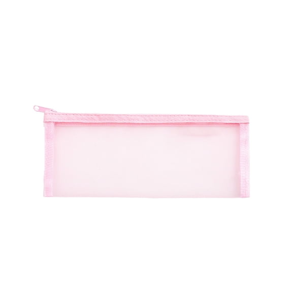 Hyknon Mesh Pencil Case Large Capacity Clear Pencil Pouch with Zipper Portable Fabric Cosmetic Bag Stationery Storage Organizer for Travel College Women