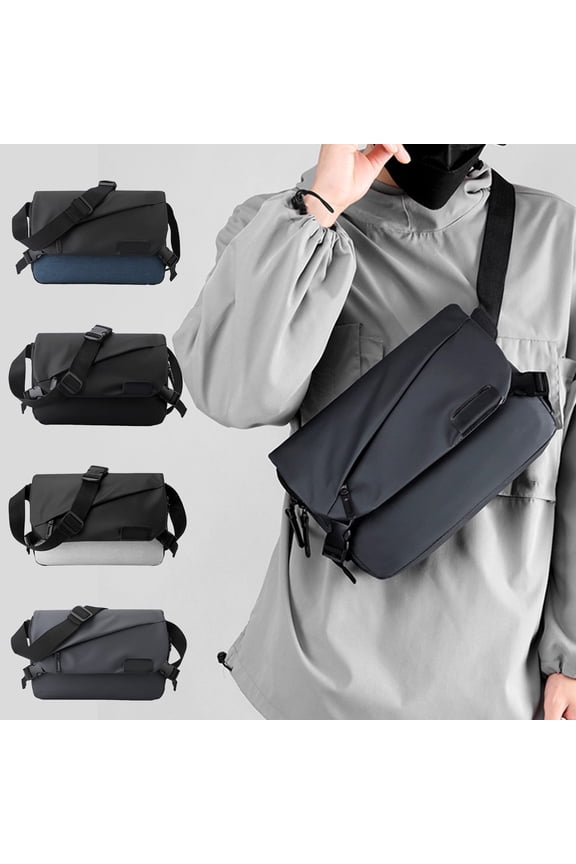 Messenger Bag Waterproof Large Capacity Crossbody Shoulder Bag Durable Lightweight Sling Briefcase Bag for Travel Women Men Blue