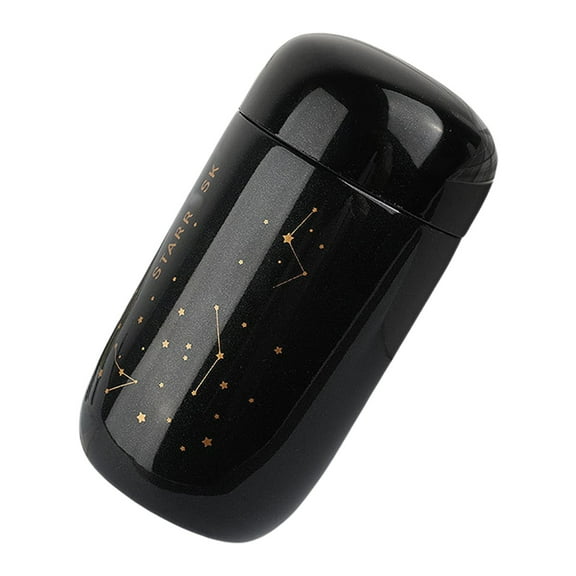 Hyknon Mini Water Bottle 6.8Oz Insulated Leakproof Water Cup with Star Pattern Portable Reusable Black Travel Mug Plastic Drinking Tea Cup for Home Office School