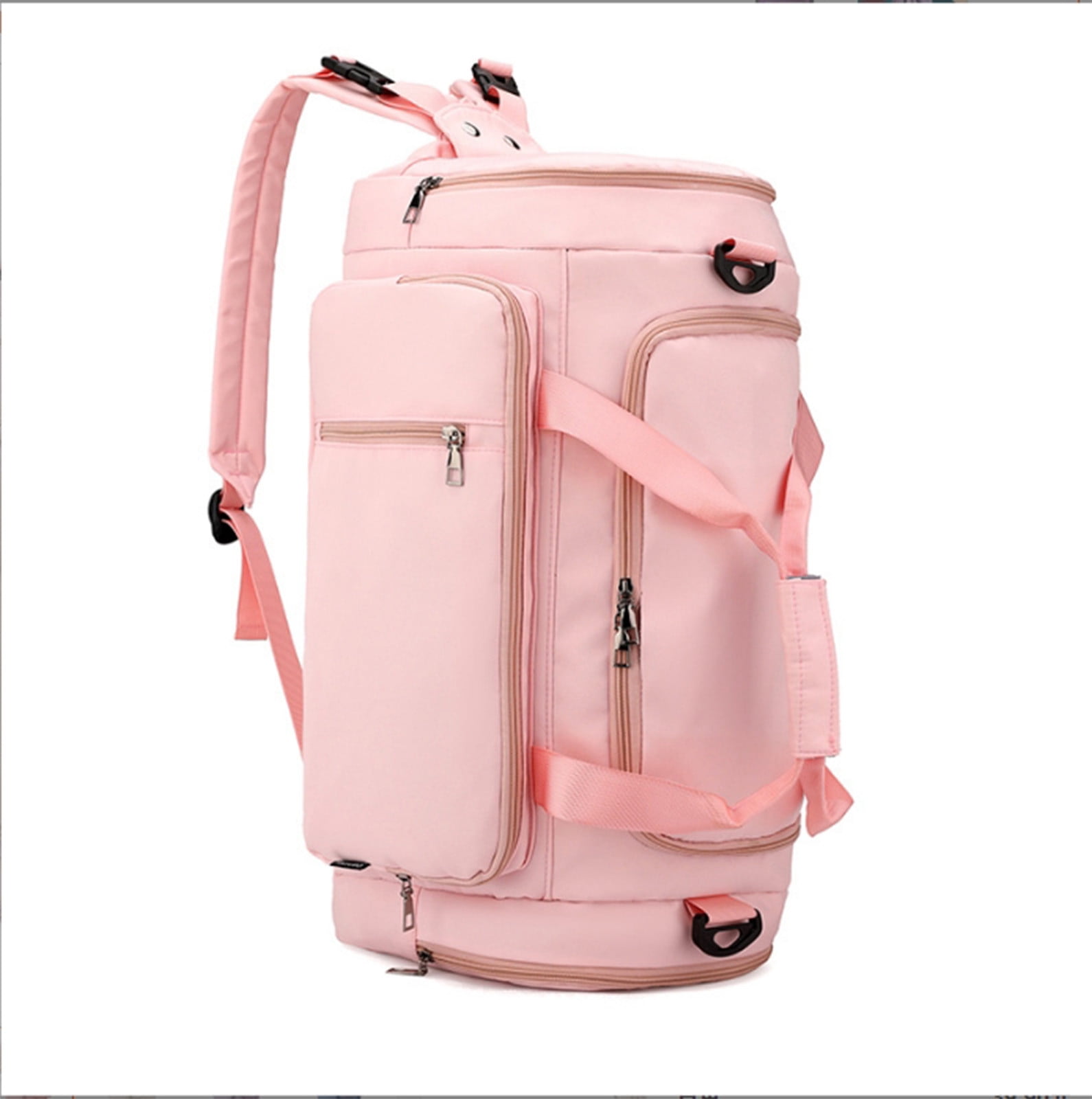 Hyknon Multifunctional Travel Duffle Bag for Women, Large Capacity Short-Distance Travel Bag, Lightweight Wear Sports Fitness Bag, WaterProof Wet Dry Separation Backpack for Fitness Travel, Pink