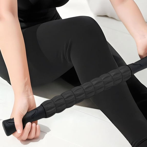 Hyknon Muscle Roller Massage Roller Stick, 9 Rollers Deep Tissue Fascia Body Massage Tool for Pain Relief, Non-Slip Handles Portable Muscle Recovery Roller, Muscle Roller for Athletes Trainers, Black