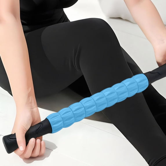 Hyknon Muscle Roller Massage Roller Stick, 9 Rollers Deep Tissue Fascia Body Massage Tool for Pain Relief, NonSlip Handles Portable Muscle Recovery Roller, Muscle Roller for Athletes Trainers, Blue