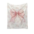 thumbnail image 1 of Hyknon Pink Bow Throw Blanket Insulated Reversible Soft Blankets Decorative Lightweight Cozy Blanket for Girls Living Room Office (29.5x39.4Inch), 1 of 6