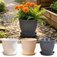 thumbnail image 1 of Hyknon Plants Pot, 4.7 " Scalloped Rim Flower Pot with Drainage Holes Saucers, Thick Small Planters Nursery Pots, Drop-Resistant Plastic Garden Pot for Indoor Succulents Snake Plants Cactus, Gray, 1 of 7