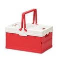 thumbnail image 1 of Hyknon Plastic Storage Bin with Lid & Handle Stackable Portable Storage Organizer Basket Compact Collapsible Container Box for Camping Picnic Beach Home, 1 of 6