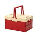 thumbnail image 1 of Hyknon Plastic Storage Bin with Lid & Handle Stackable Portable Storage Organizer Basket Compact Collapsible Container Box for Camping Picnic Beach Home, 1 of 6