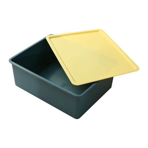 Hyknon Plastic Storage Bins with Lids Stackable Portable Storage Box Lightweight Blue Organizer Container for Closet Bathroom Bedroom